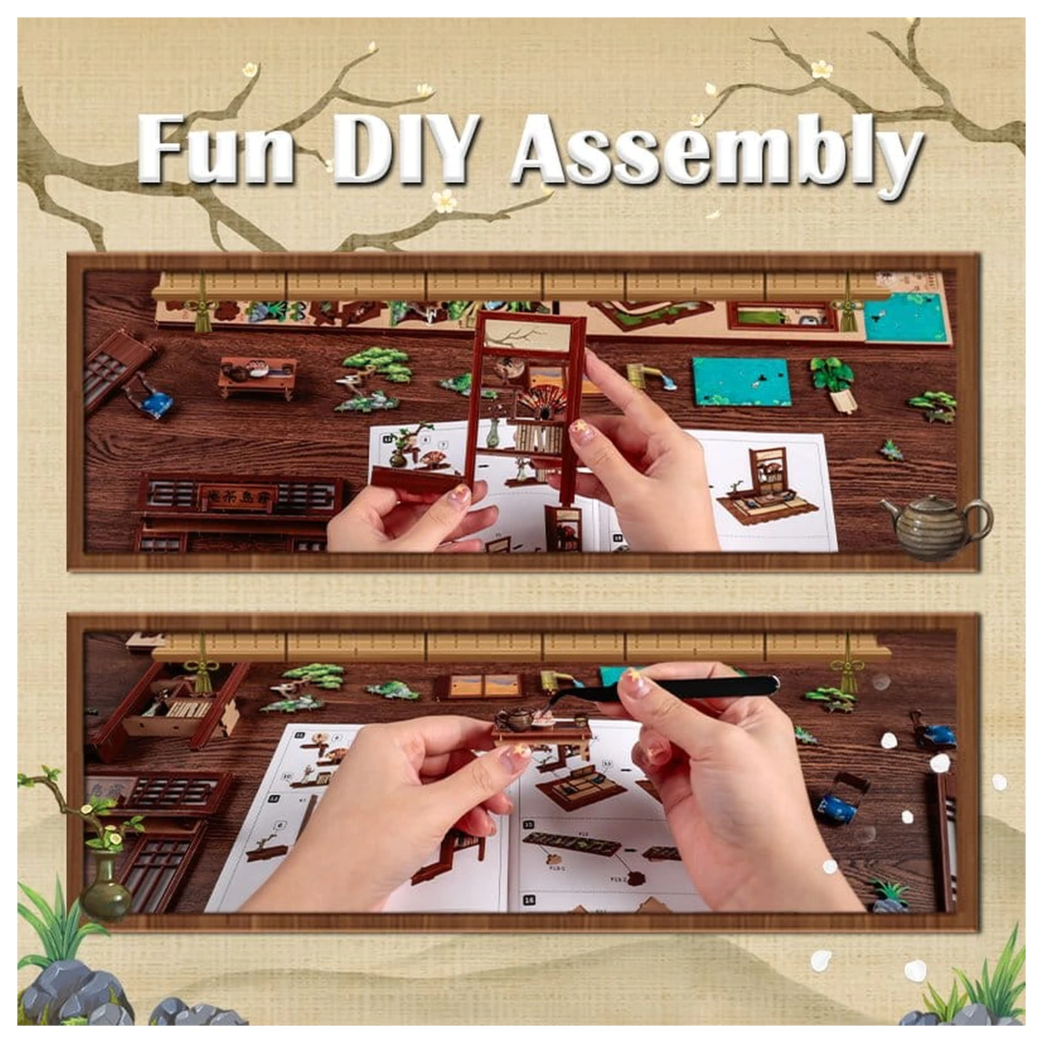 Modelová stavebnice miniaturního domu Kirishima Cha-an 19 x 14 cm fotografii produktu