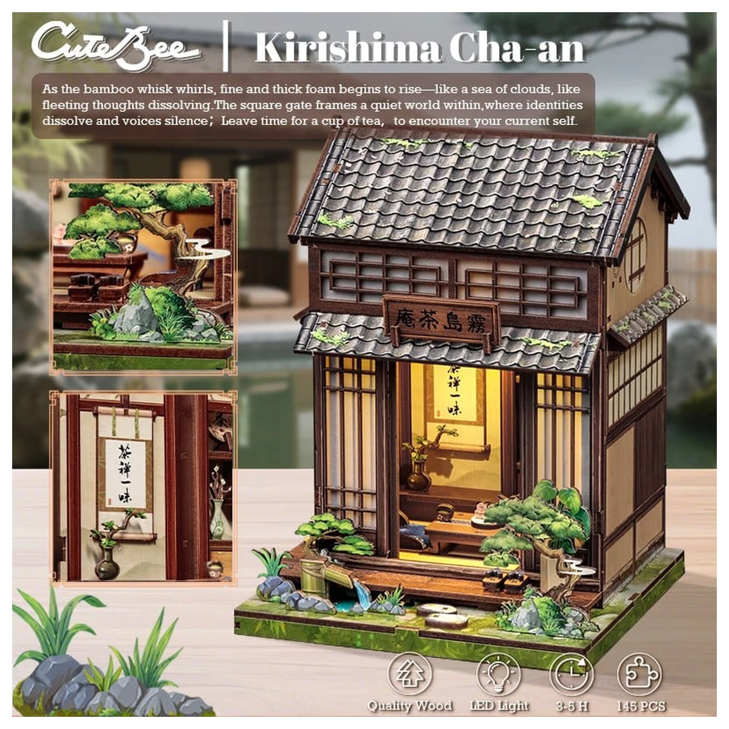 Modelová stavebnice miniaturního domu Kirishima Cha-an 19 x 14 cm fotografii produktu