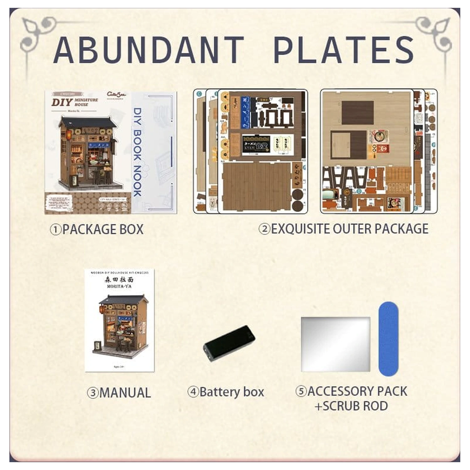 Sada modelu miniaturního domu Morita-Ya 21 x 16 cm fotografii produktu