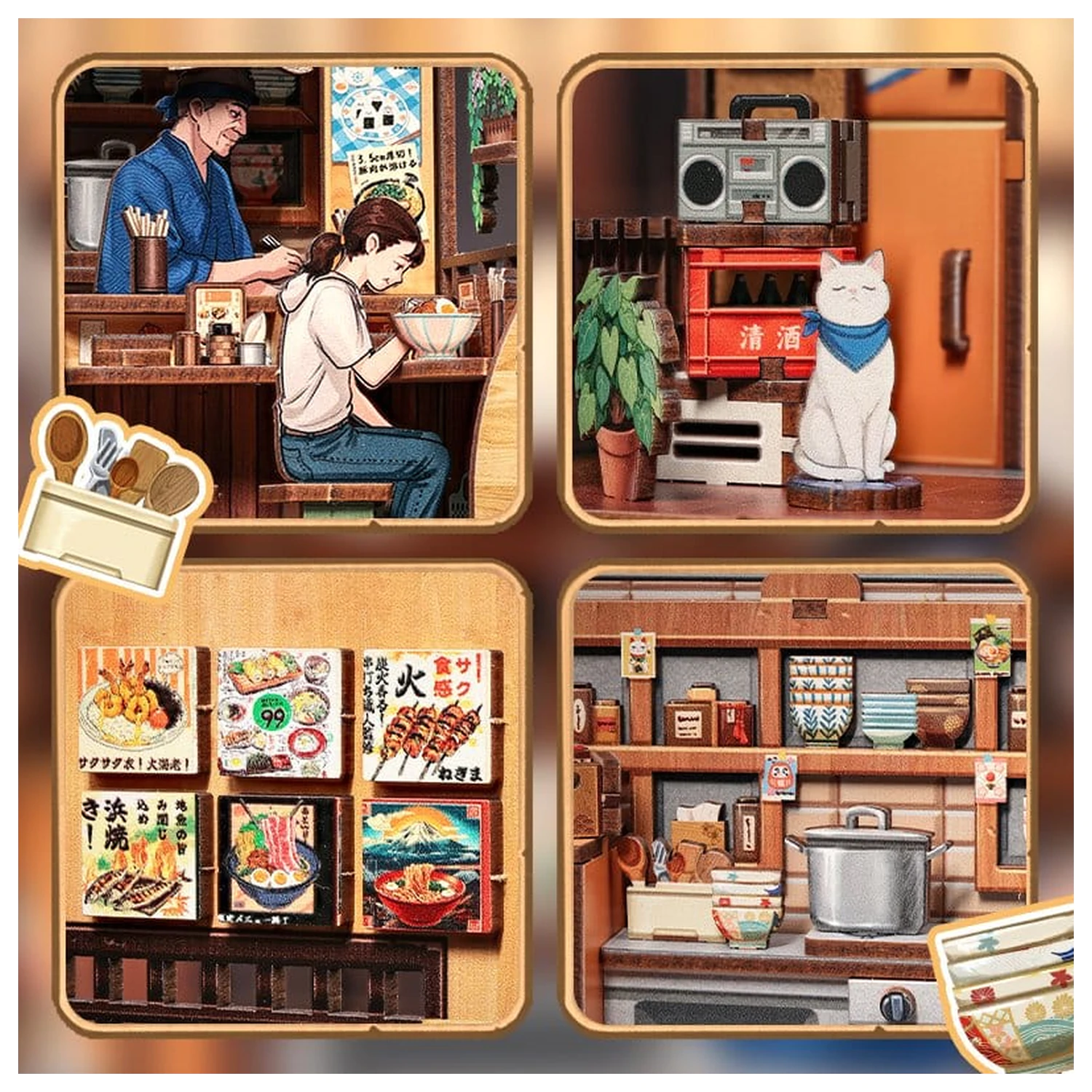 Modelová stavebnice miniaturního domku Oishii Kyoto 22 x 13 cm fotografii produktu