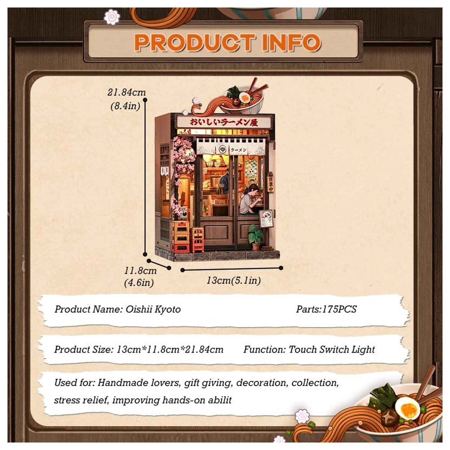 Modelová stavebnice miniaturního domku Oishii Kyoto 22 x 13 cm fotografii produktu