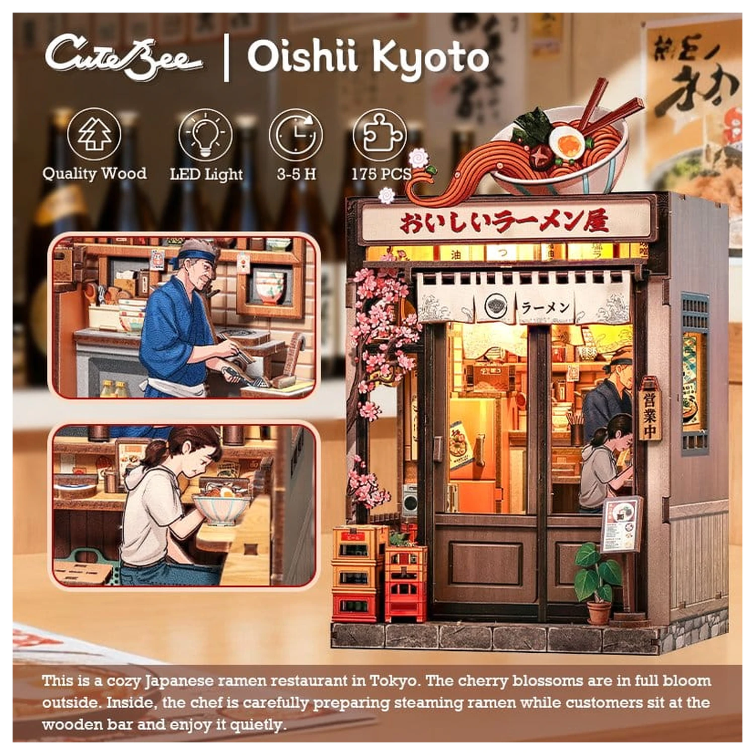 Modelová stavebnice miniaturního domku Oishii Kyoto 22 x 13 cm fotografii produktu