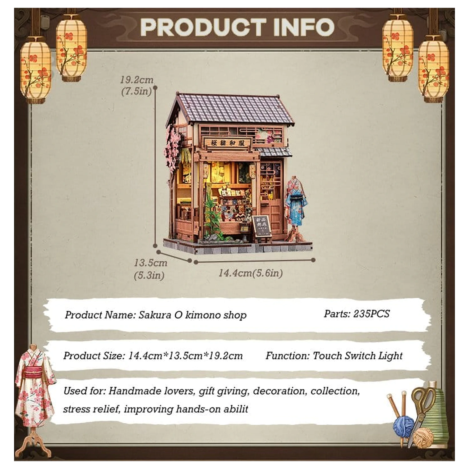 Miniaturní model domu Kit Sakura O Kimono Shop 19 x 14 cm fotografii produktu