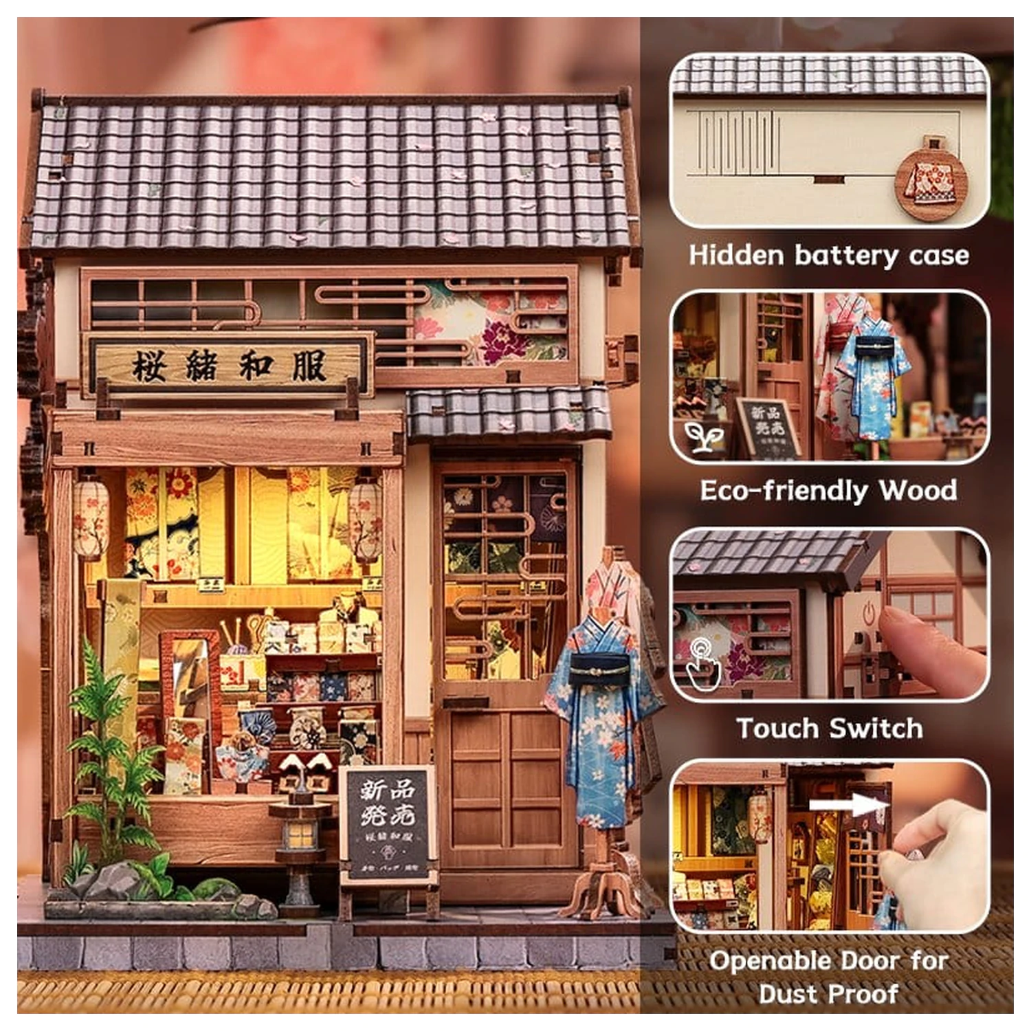 Miniaturní model domu Kit Sakura O Kimono Shop 19 x 14 cm fotografii produktu