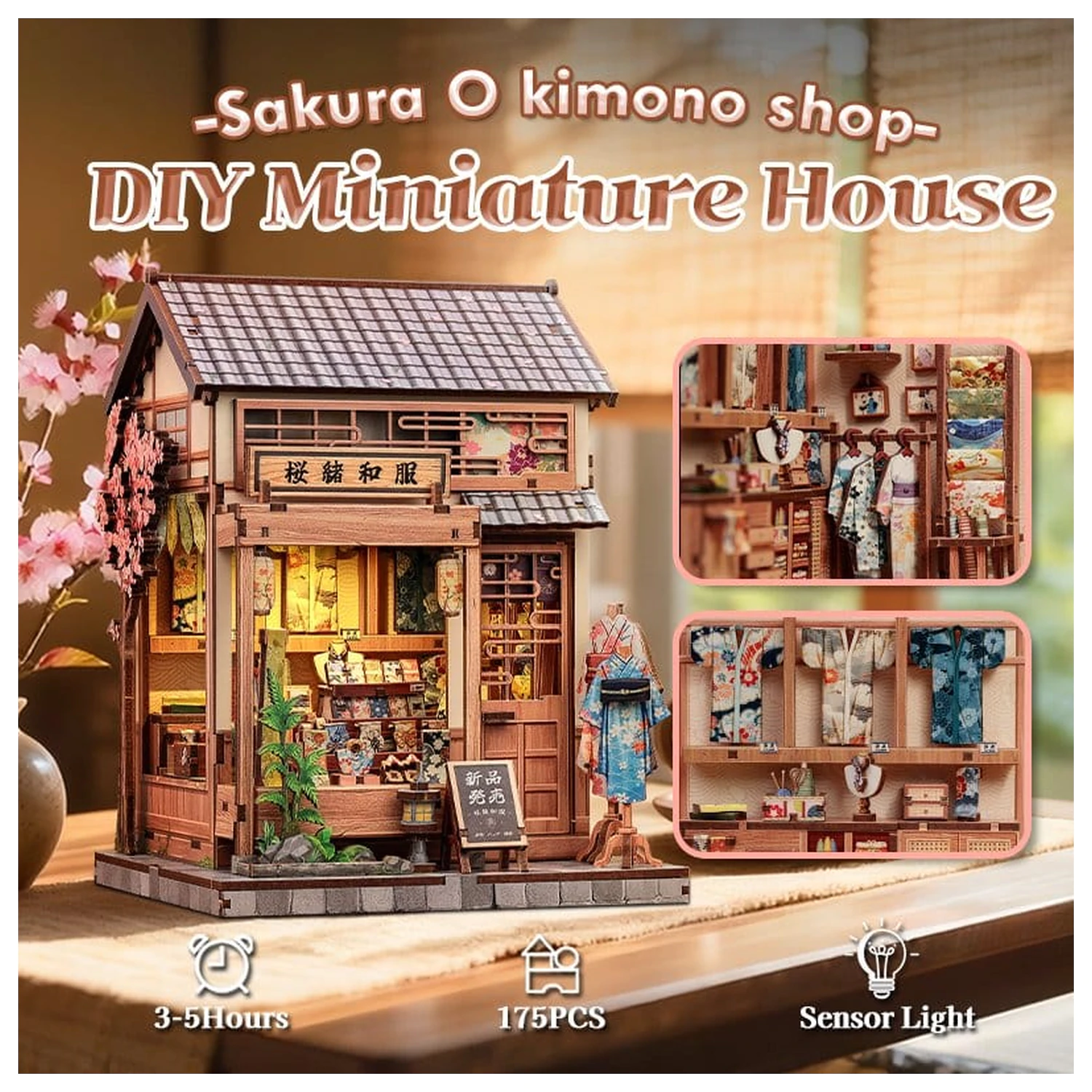 Miniaturní model domu Kit Sakura O Kimono Shop 19 x 14 cm fotografii produktu