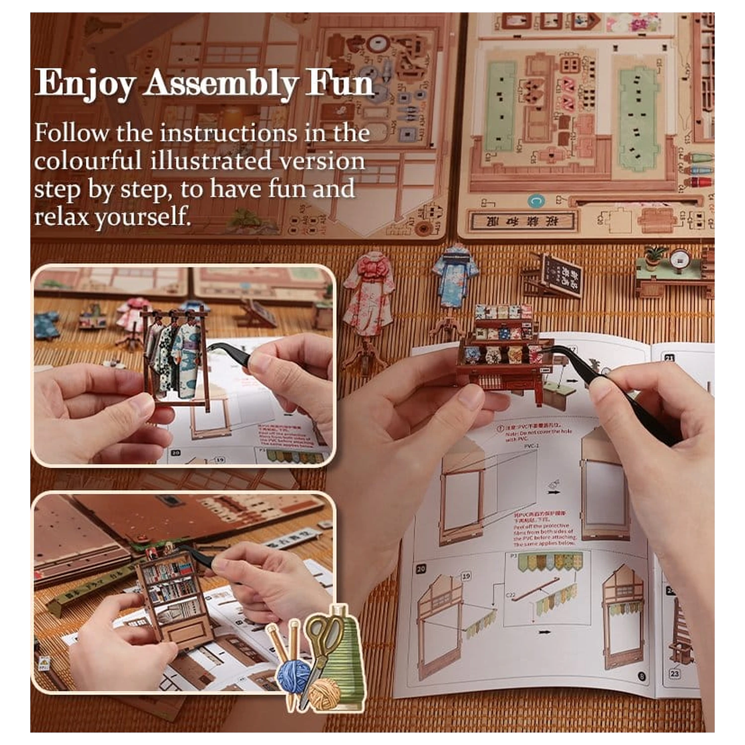 Miniaturní model domu Kit Sakura O Kimono Shop 19 x 14 cm fotografii produktu