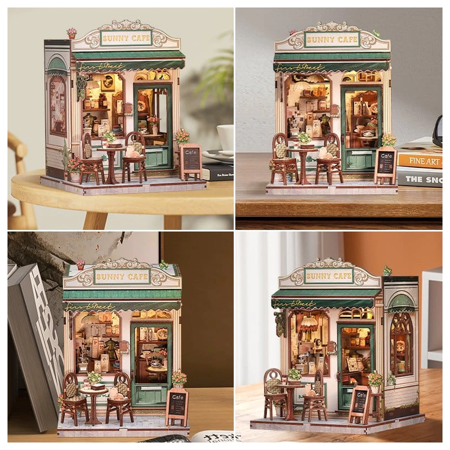 Sada modelu miniaturního domu Sunny Cafe 20 x 16 cm fotografii produktu