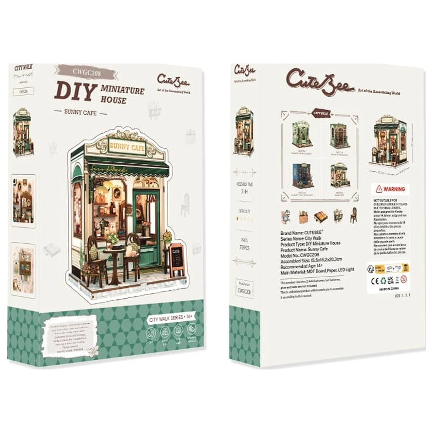 Sada modelu miniaturního domu Sunny Cafe 20 x 16 cm fotografii produktu