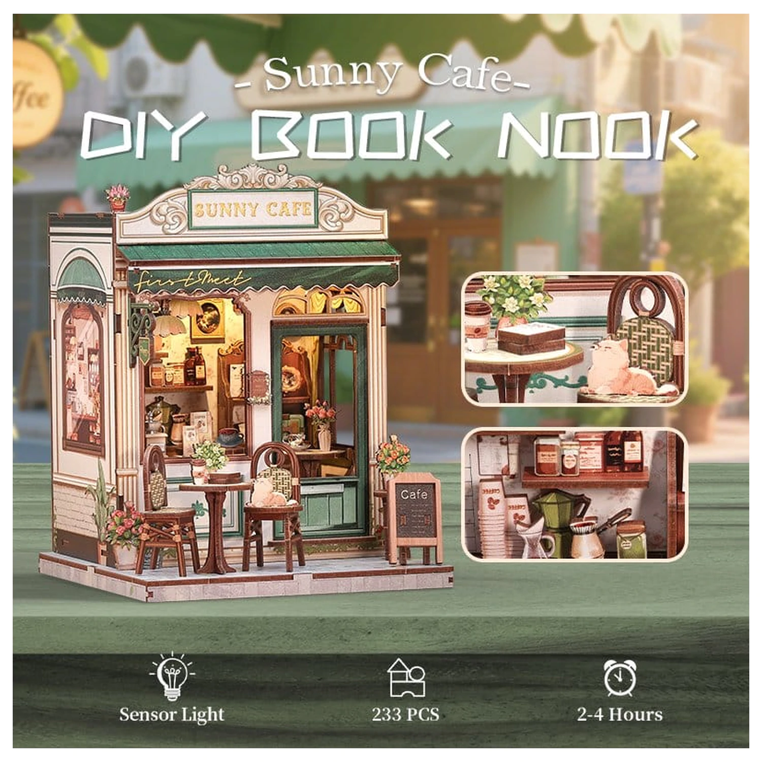 Sada modelu miniaturního domu Sunny Cafe 20 x 16 cm fotografii produktu