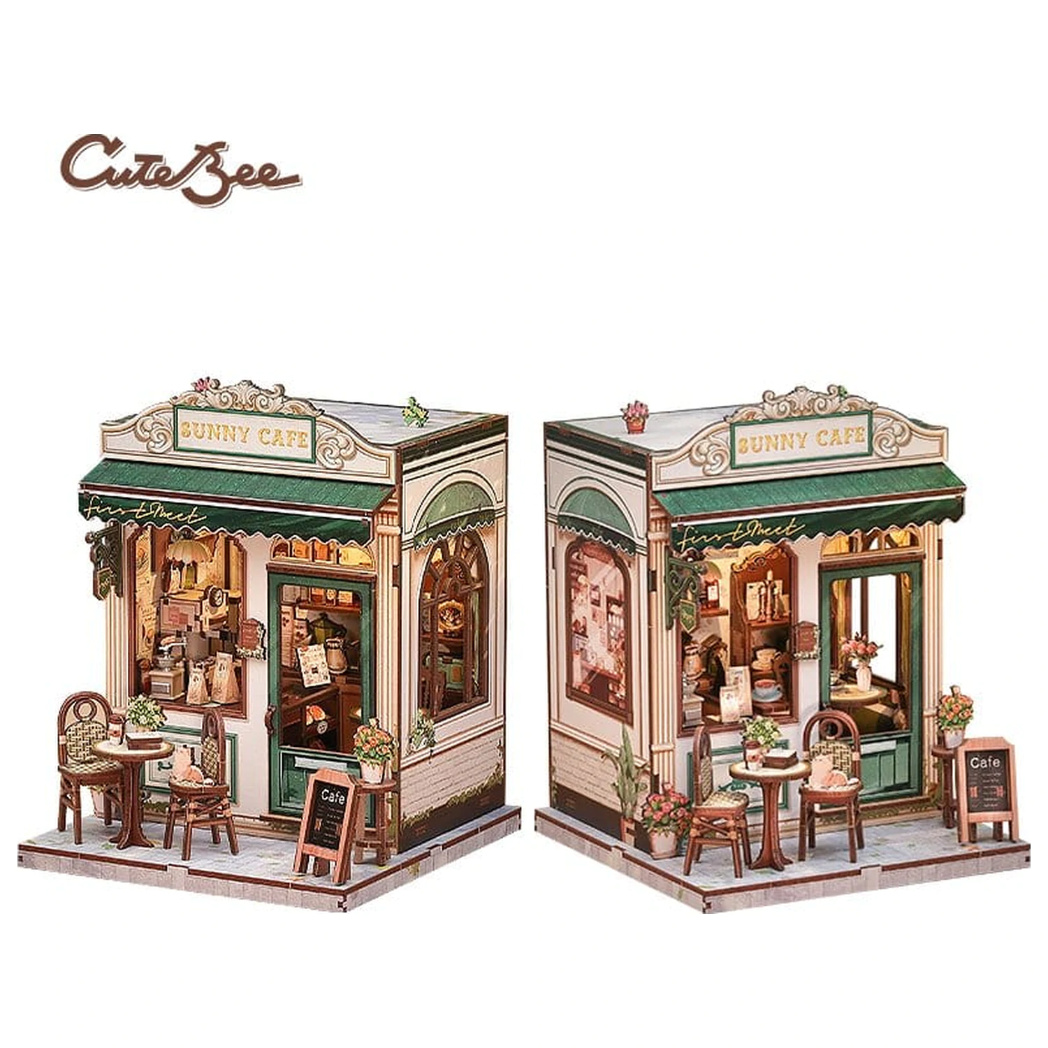 Sada modelu miniaturního domu Sunny Cafe 20 x 16 cm fotografii produktu