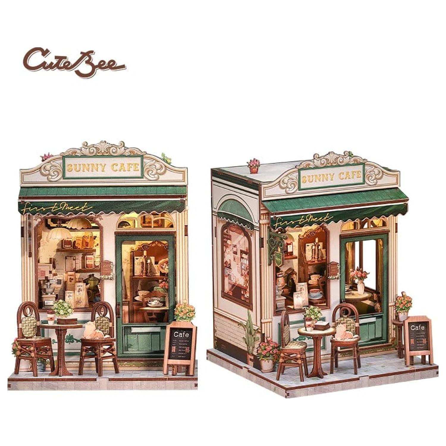 Sada modelu miniaturního domu Sunny Cafe 20 x 16 cm fotografii produktu