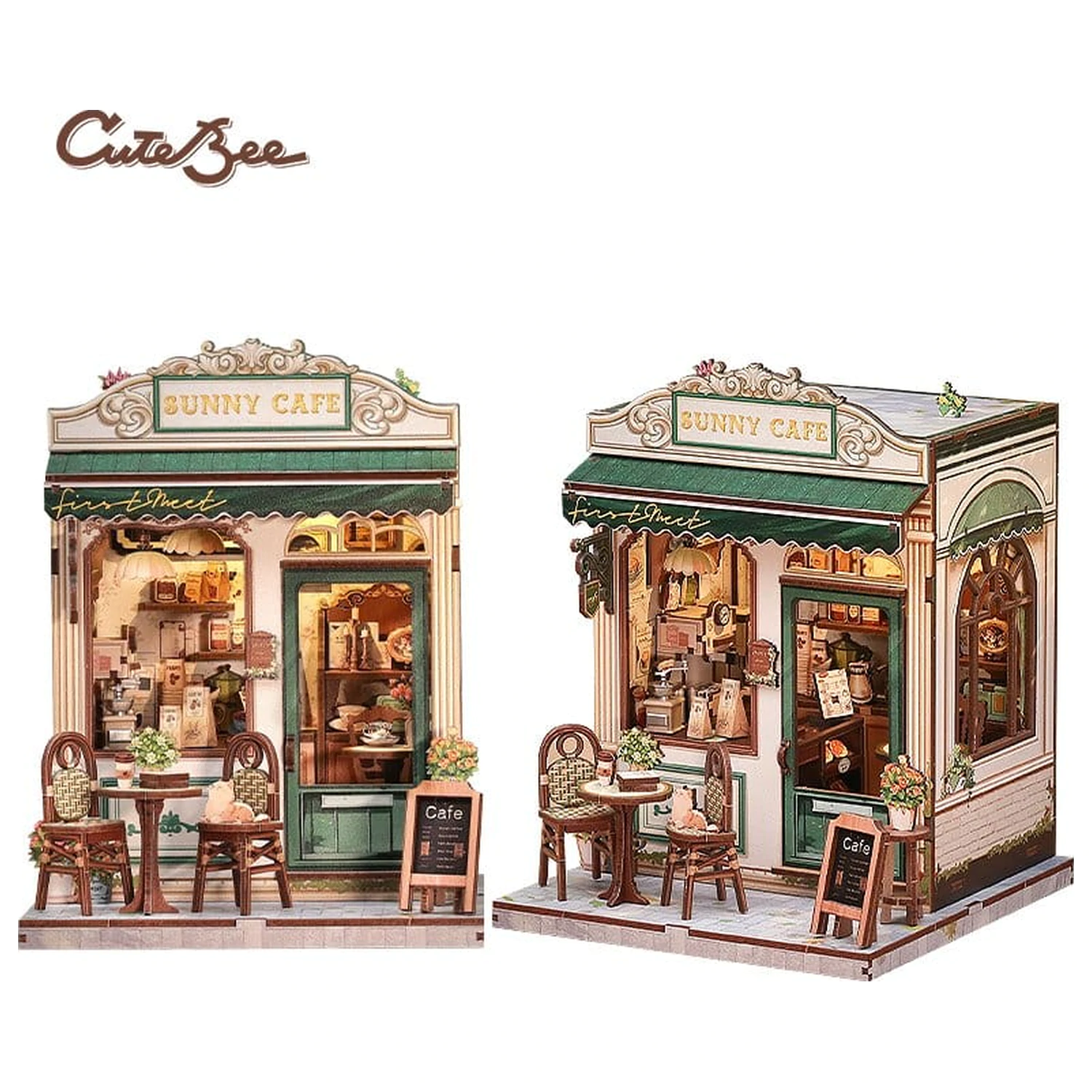 Sada modelu miniaturního domu Sunny Cafe 20 x 16 cm fotografii produktu