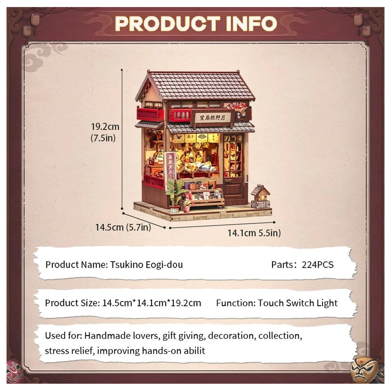 Sada na stavbu miniaturního domku Tsukino Eogi-dou 19 x 14 cm fotografii produktu