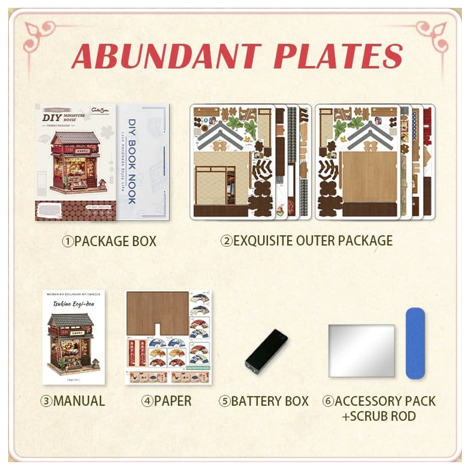 Sada na stavbu miniaturního domku Tsukino Eogi-dou 19 x 14 cm fotografii produktu