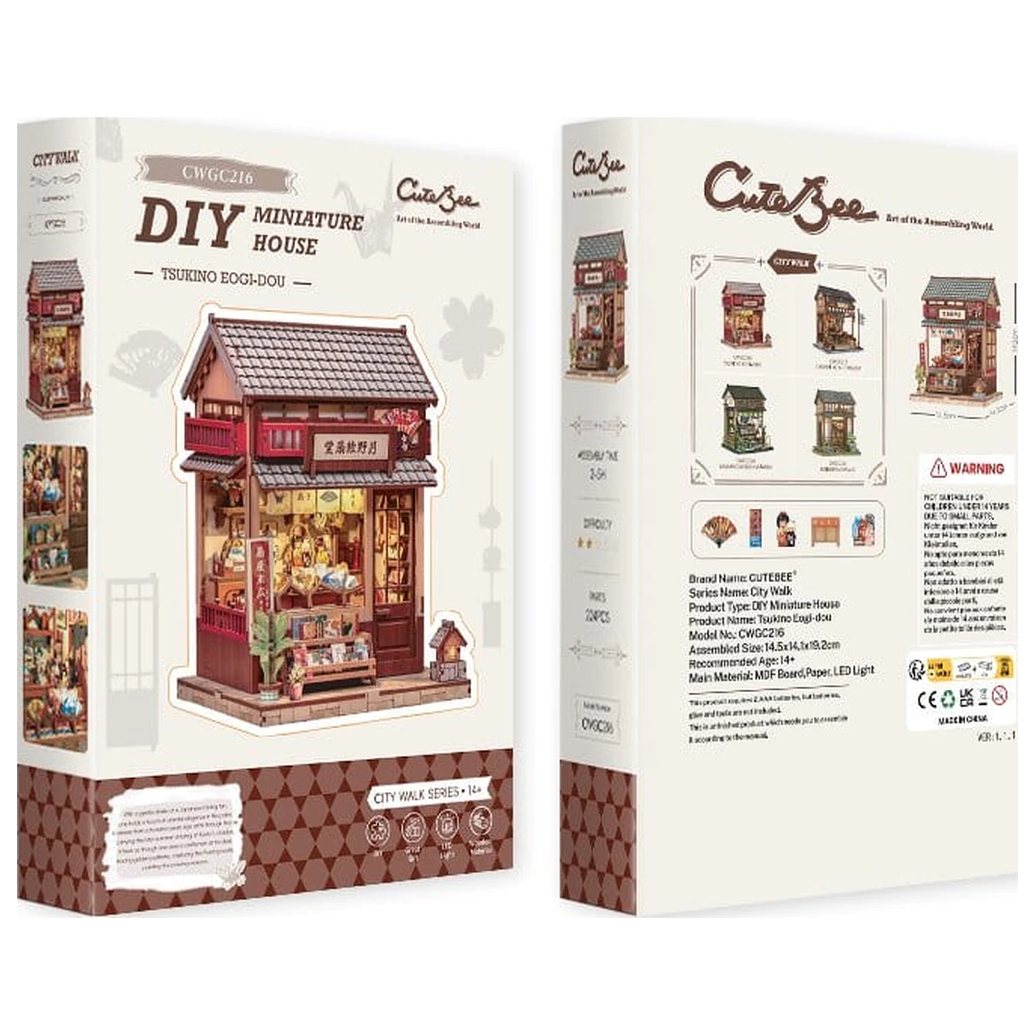 Sada na stavbu miniaturního domku Tsukino Eogi-dou 19 x 14 cm fotografii produktu