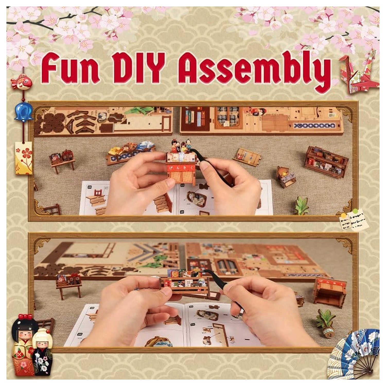 Sada na stavbu miniaturního domku Tsukino Eogi-dou 19 x 14 cm fotografii produktu