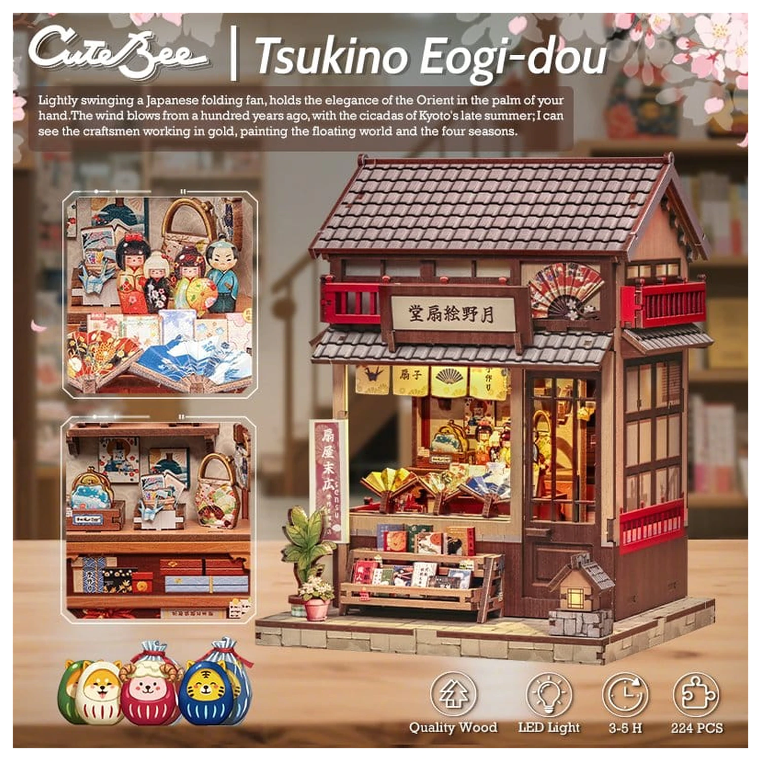 Sada na stavbu miniaturního domku Tsukino Eogi-dou 19 x 14 cm fotografii produktu