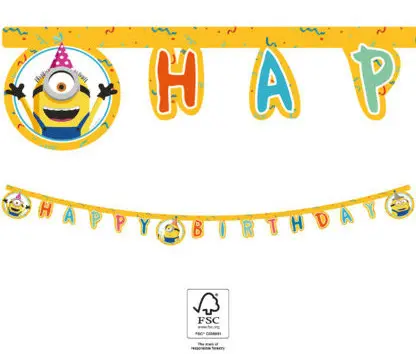 Minions 2 The Rise of Gru, Minions Happy Birthday nápis FSC 2 m fotografii produktu