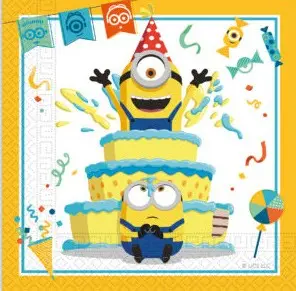 Minions 2 The Rise of Gru ubrousky 20 kusů 33x33 cm fotografii produktu
