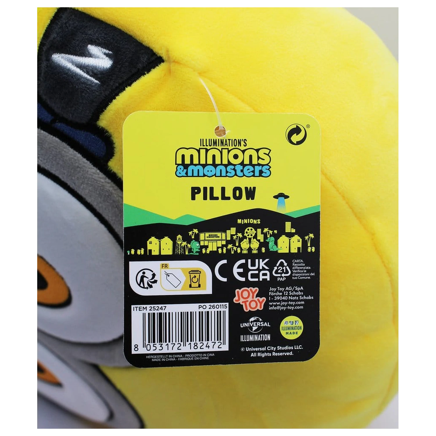 Minions 3 kulatý plyšový polštář vyšívaný 30x10x30 cm fotografii produktu