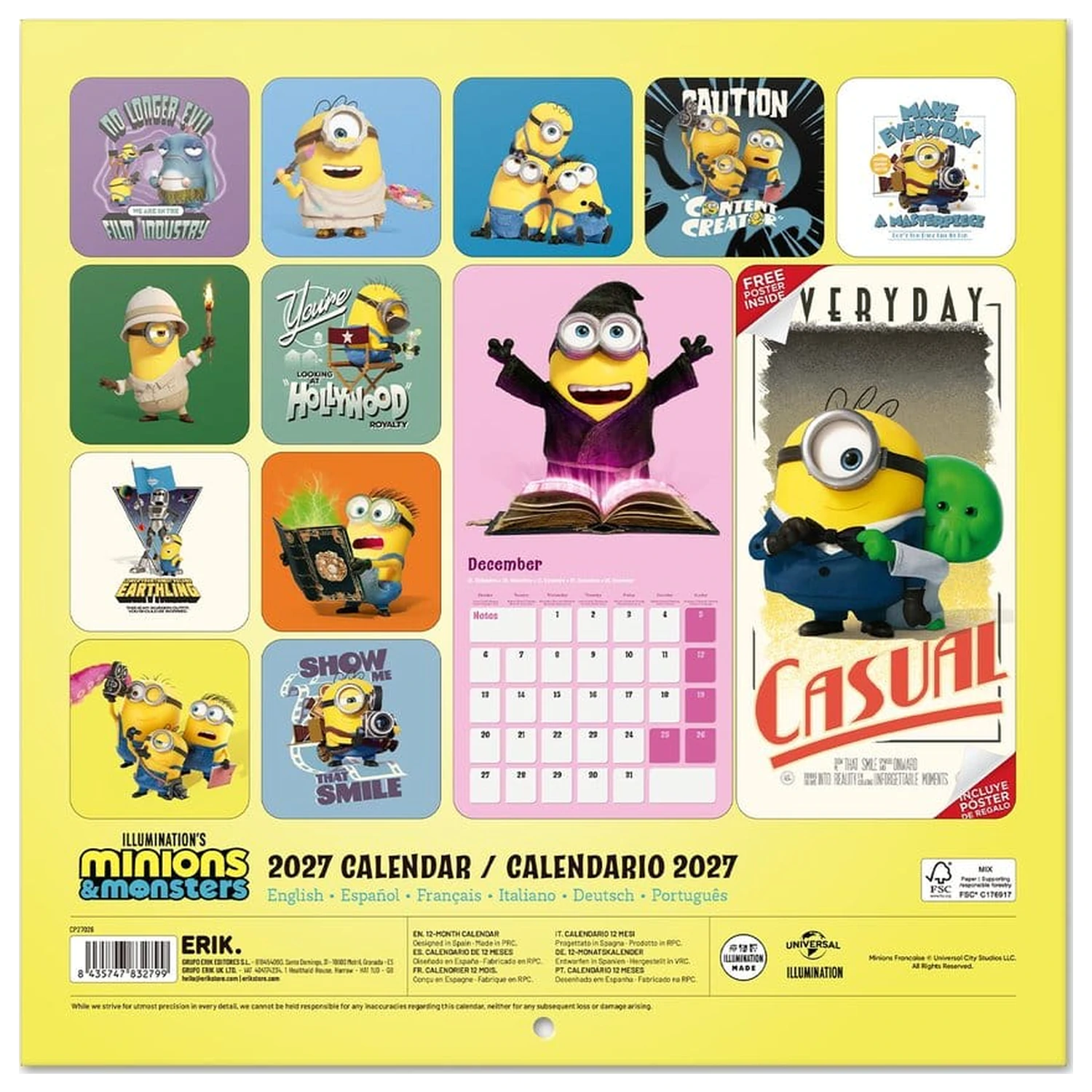 Minions Nástěnný kalendář 2027 30 x 30 cm fotografii produktu