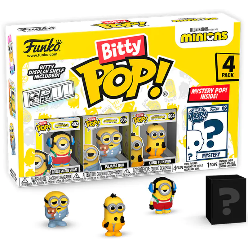 Minions Bitty Funko POP! Vinylová figurka 4-Pack Stuart na kolečkových bruslích 2,5 cm fotografii produktu