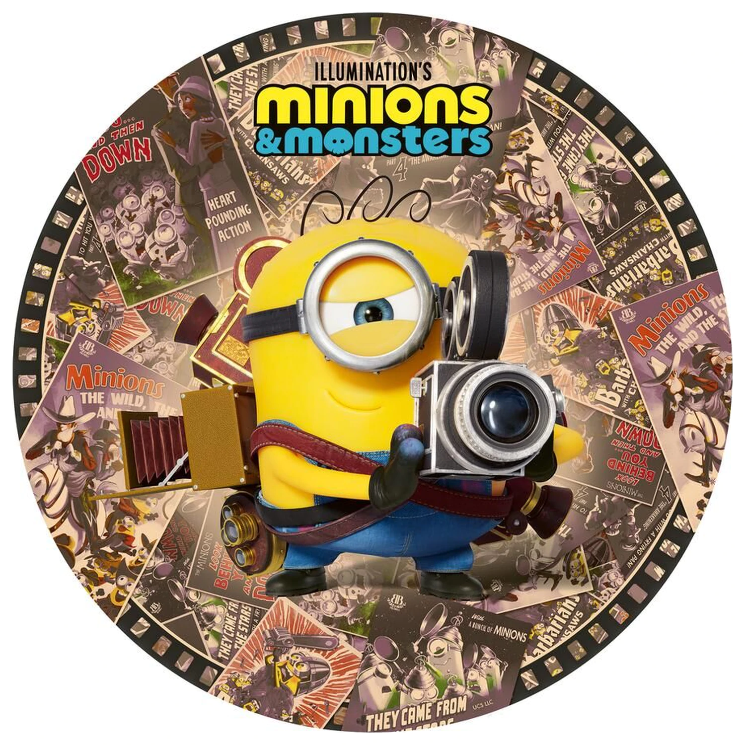 Minions kulaté puzzle 500 dílků fotografii produktu