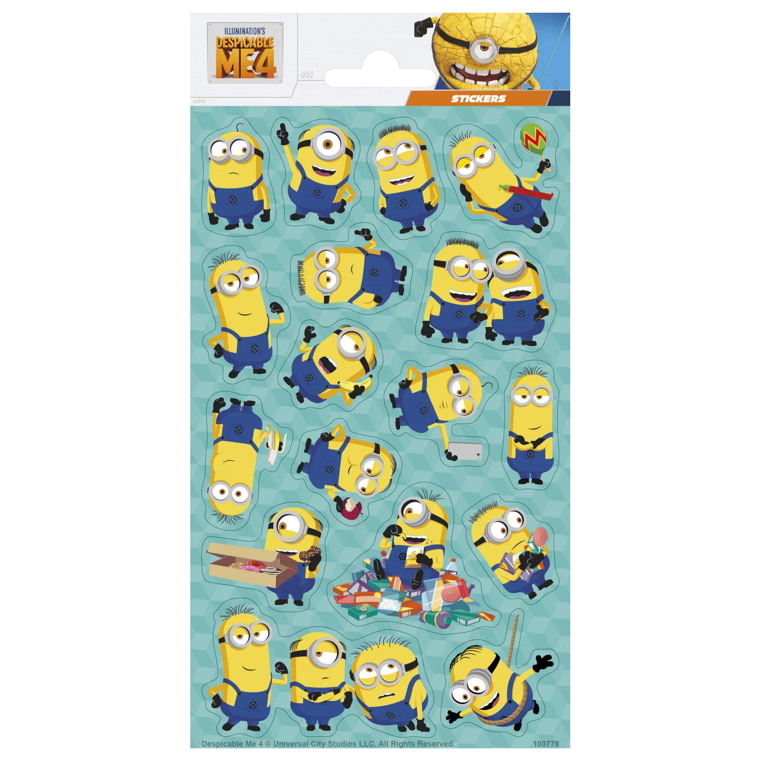 Minions Crazy Třpytivá Samolepka fotografii produktu