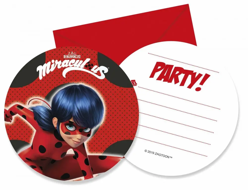 Miraculous Ladybug pozvánky 6 ks fotografii produktu