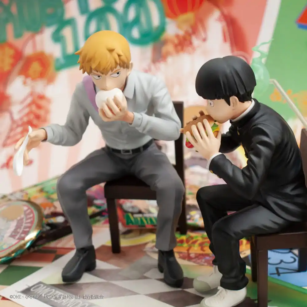 Mob Psycho 100 III x Bunbougu Cafe 2022 PVC socha Arataka Reigen 14 cm fotografii produktu