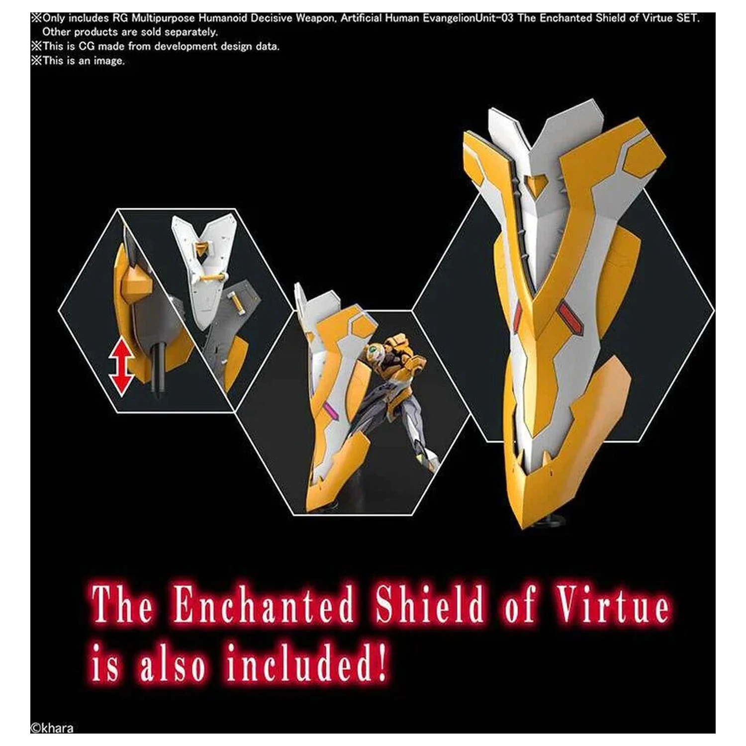 Mobile Suit Evangelion The Enchanted Shield of Virtue Unit-03 RG víceúčelová humanoidní rozhodná zbraň model kit figurka fotografii produktu