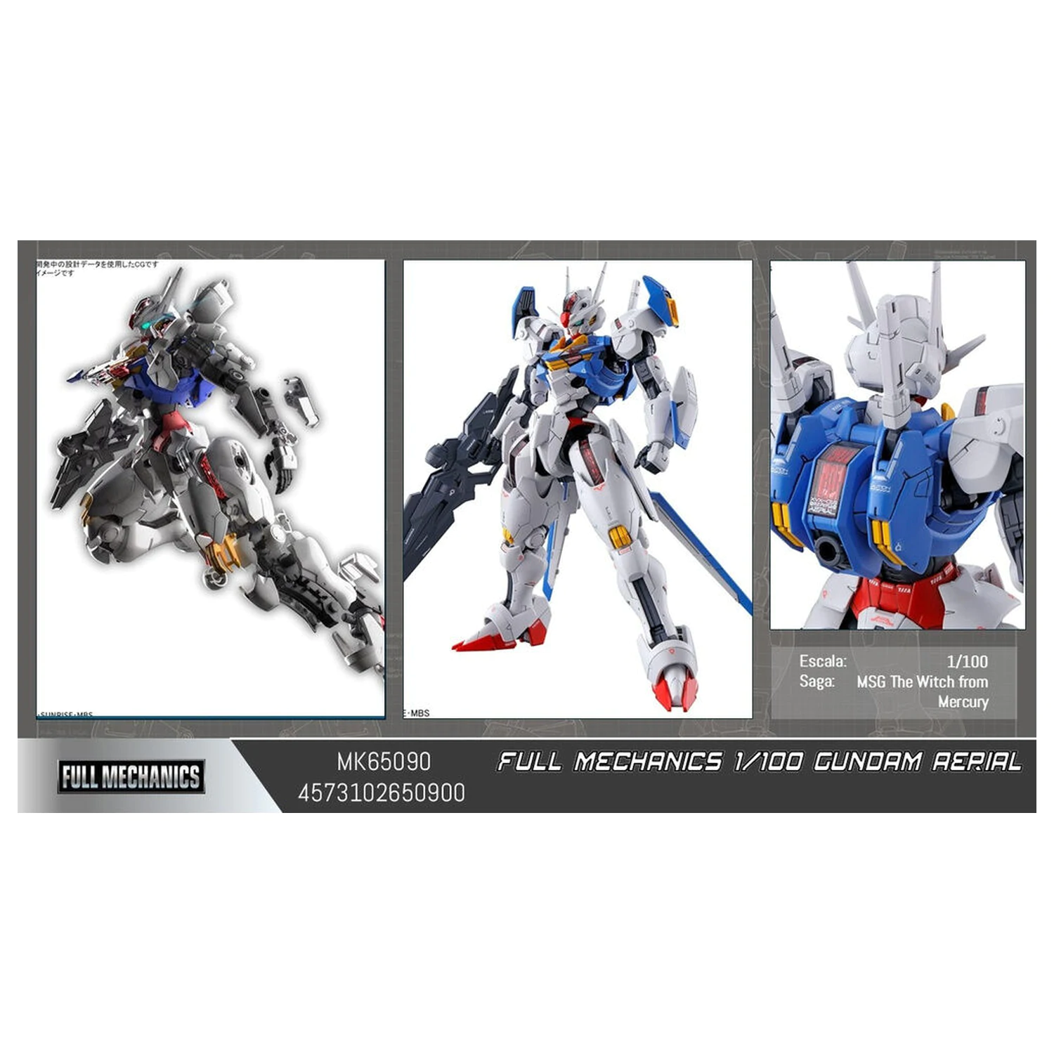 Mobile Suit Gundam Aerial Full Mechanics 1/100 model kit figurka fotografii produktu
