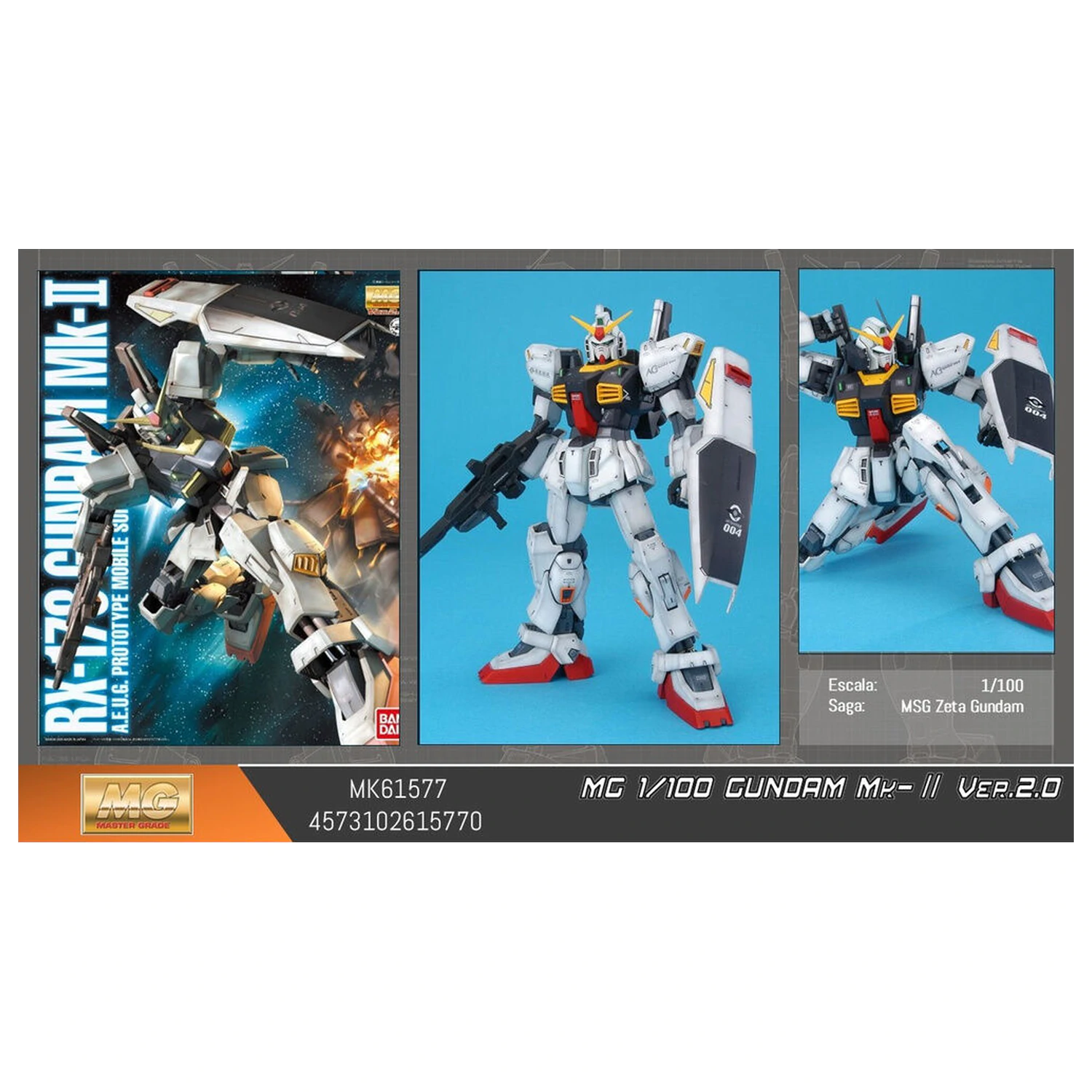 Mobile Suit Gundam MG 1/100 MK-II ver 2.0 modelová stavebnice figurka fotografii produktu