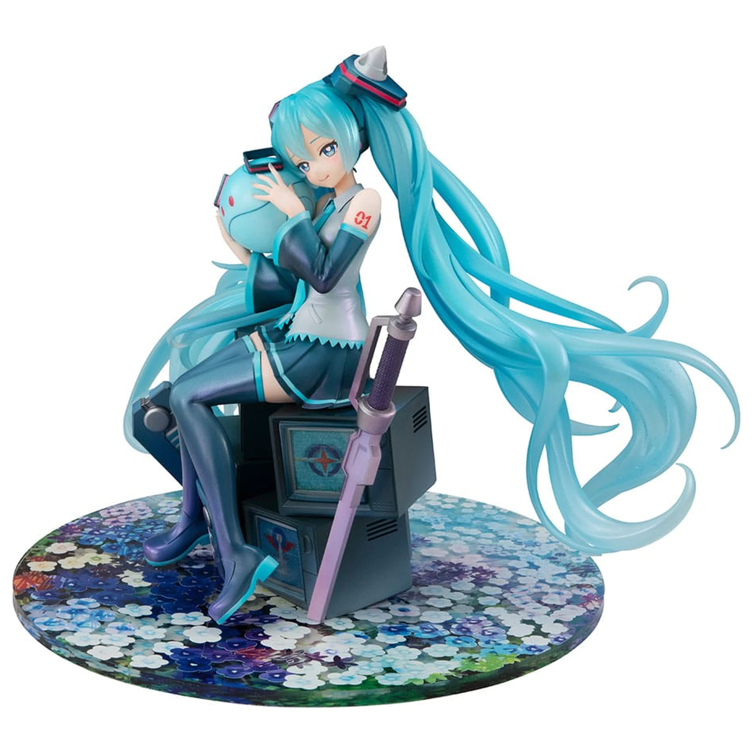 Mobile Suit Gundam x Hatsune Miku Lucrea PVC socha Hatsune Miku x OO Gundam 45. výročí 17 cm fotografii produktu