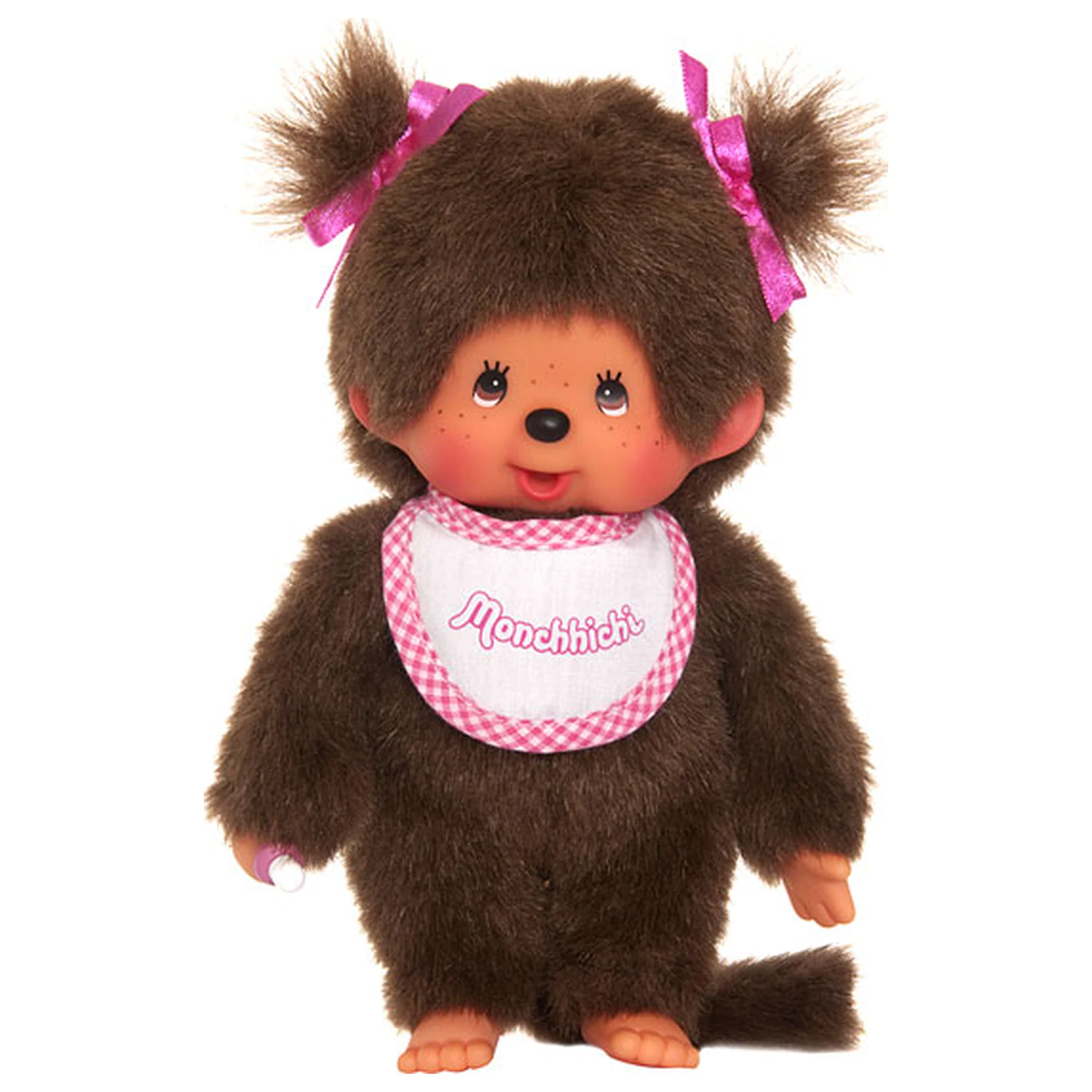 MONCHHICHI Dívka Růžový a Bílý Bryndáček Plyšák 20cm fotografii produktu