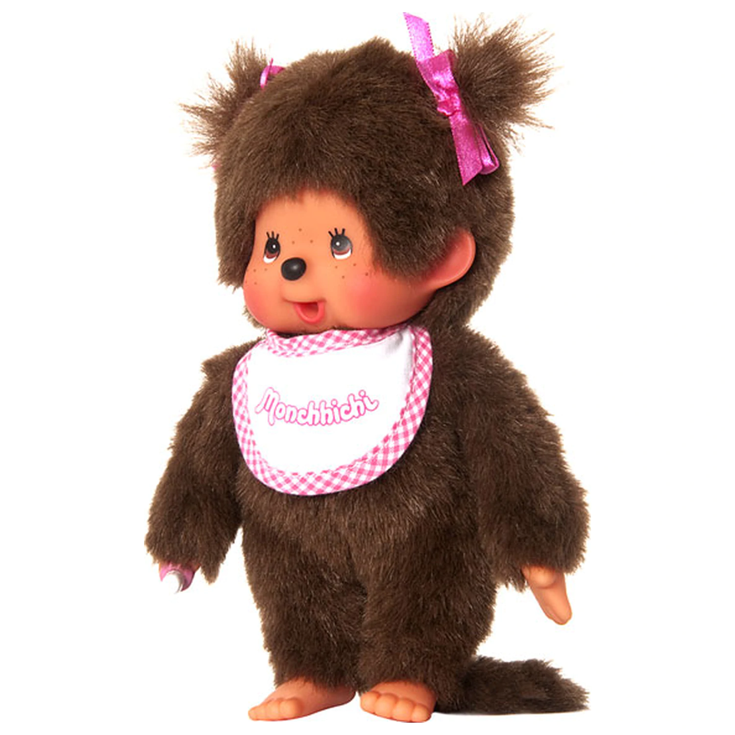 MONCHHICHI Dívka Růžový a Bílý Bryndáček Plyšák 20cm fotografii produktu
