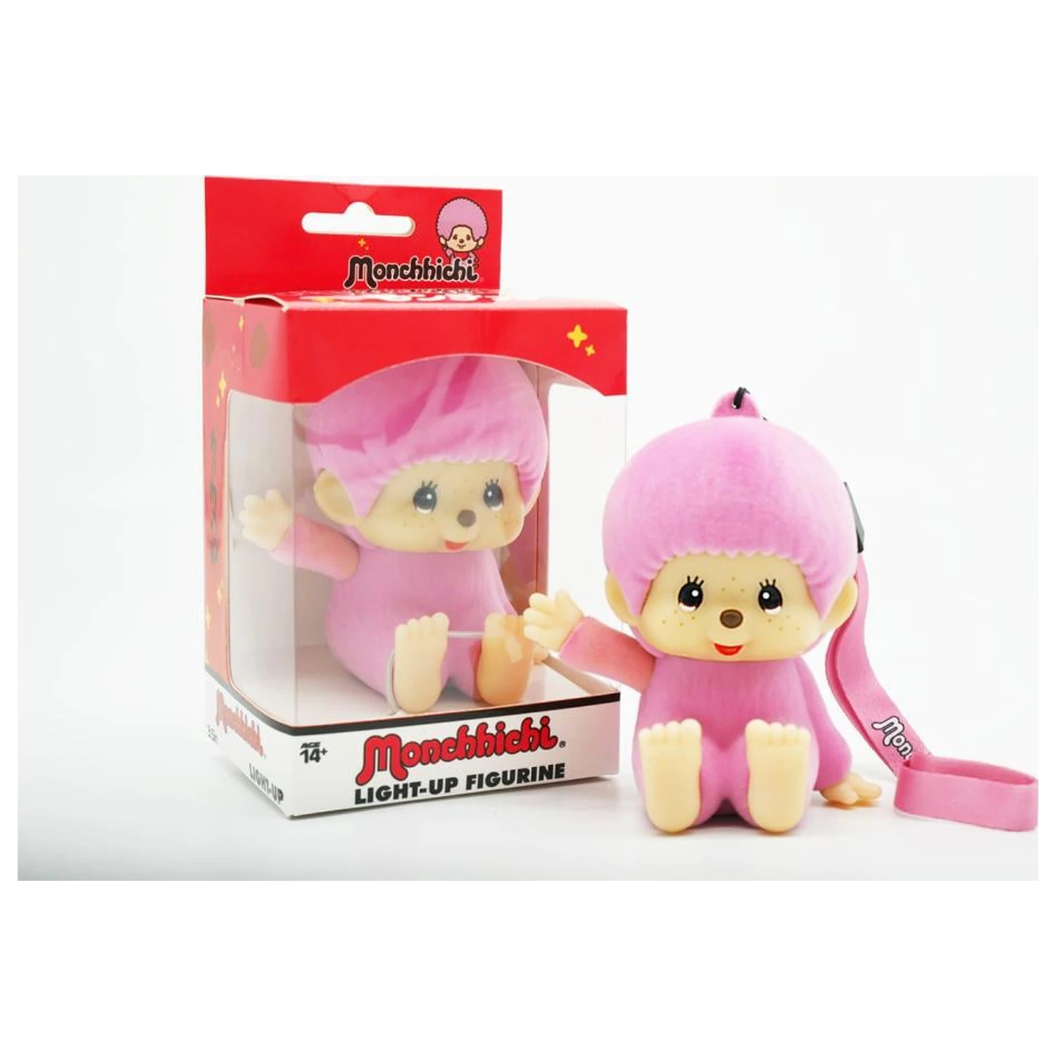 Monchhichi LED svítící růžová figurka 9 cm fotografii produktu