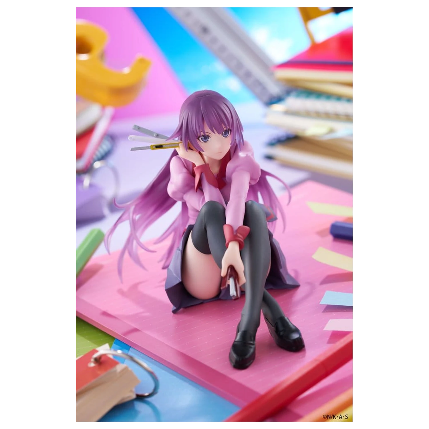 Monogatari PVC Soška Desktop Roztomilá figurka Hitagi Senjougahara 13 cm fotografii produktu