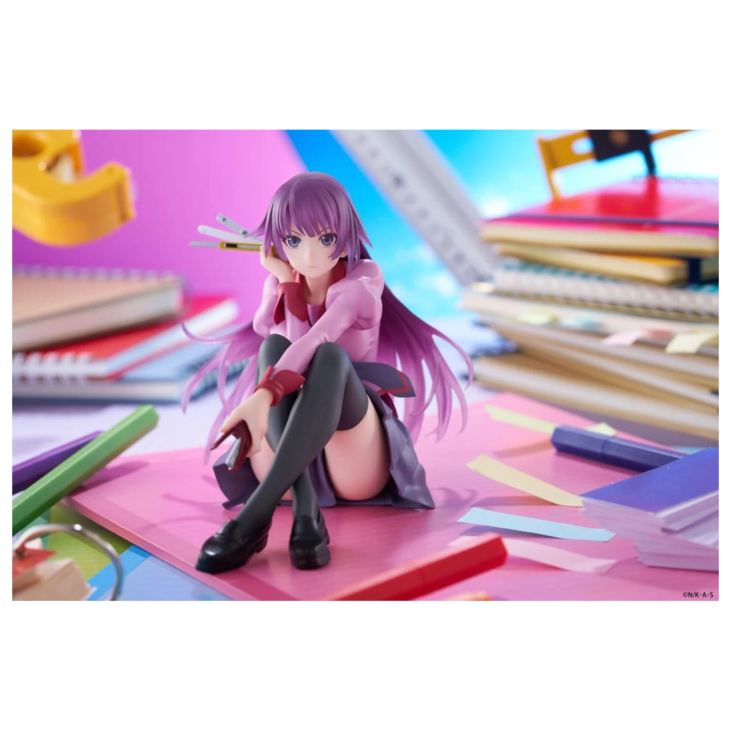 Monogatari PVC Soška Desktop Roztomilá figurka Hitagi Senjougahara 13 cm fotografii produktu