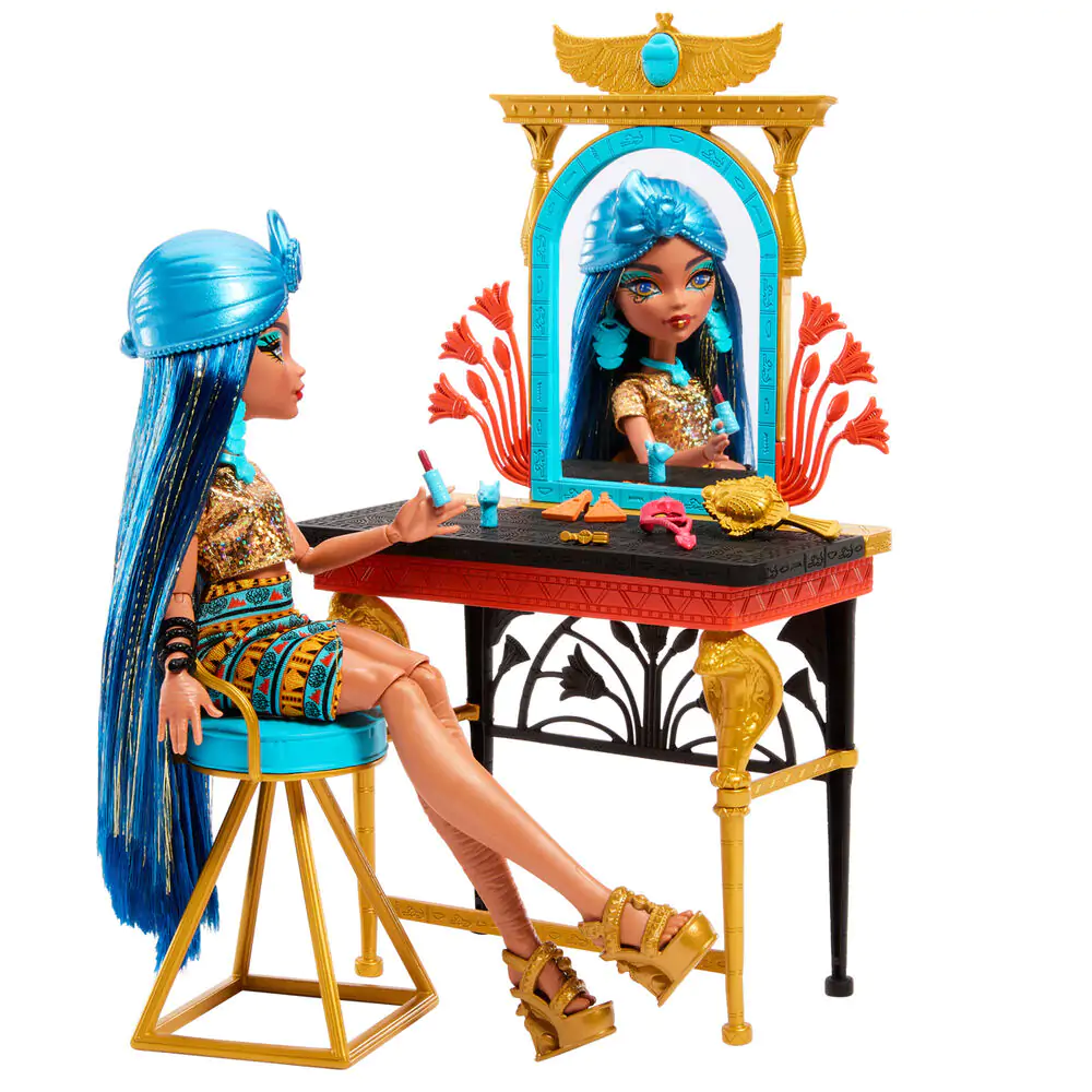 Monster High Cleo de Nile s panenkou a toaletním stolkem fotografii produktu