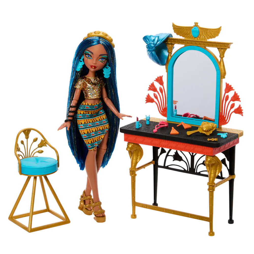 Monster High Cleo de Nile s panenkou a toaletním stolkem fotografii produktu