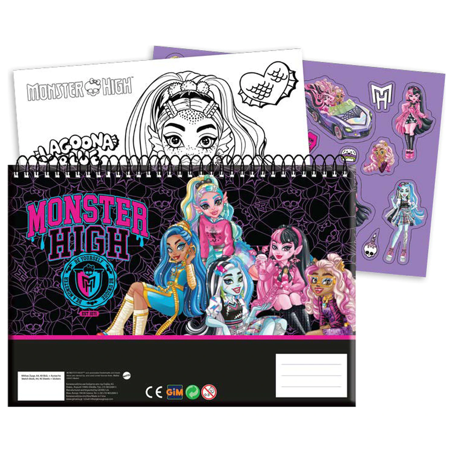 Monster High Crew A4 Spirálový skicák 40 stránek se samolepkami fotografii produktu