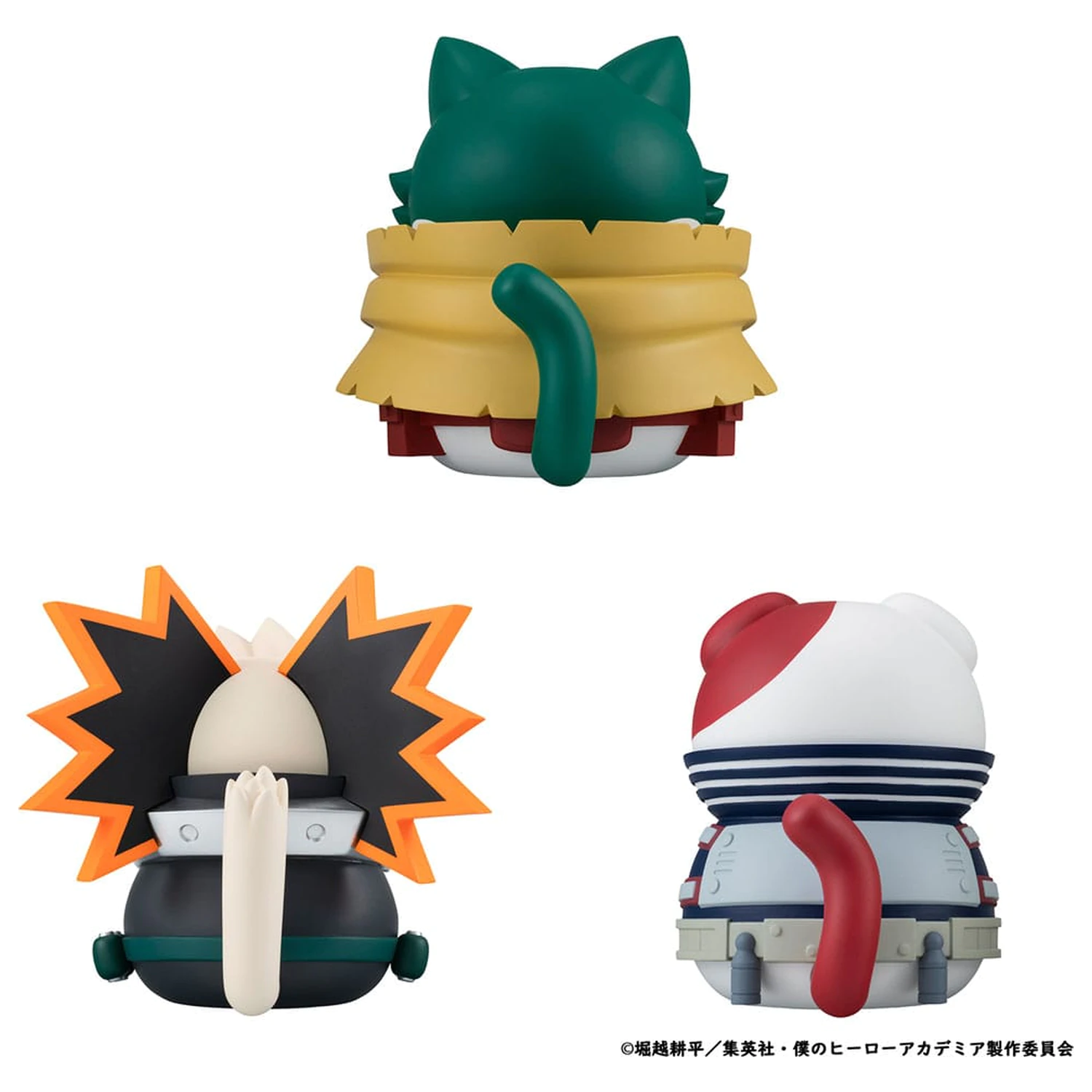 My Hero Academia Mega Cat Project Nyanto! The Big Heroaca Cats Series Trading Figure 3-Pack Izuku Midoriya & Katsuki Bakugo & Shoto Todoroki 12 cm fotografii produktu