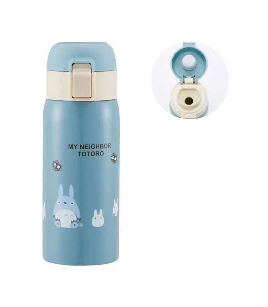 My Neighbor Totoro láhev na vodu jedním stiskem matná modrá 350 ml fotografii produktu