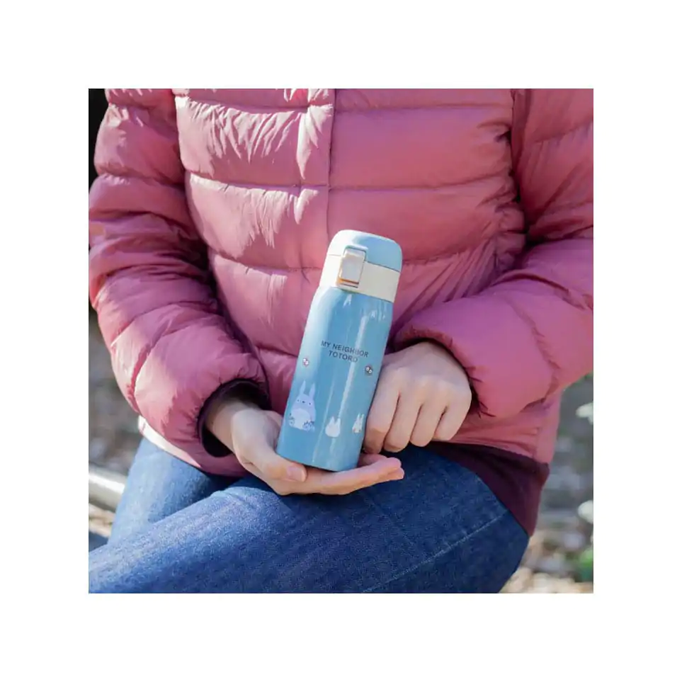My Neighbor Totoro láhev na vodu jedním stiskem matná modrá 350 ml fotografii produktu