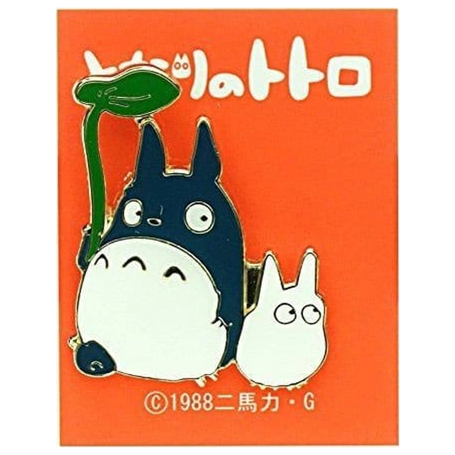 My Neighbor Totoro odznáček Small a Middle Totoro s listem fotografii produktu