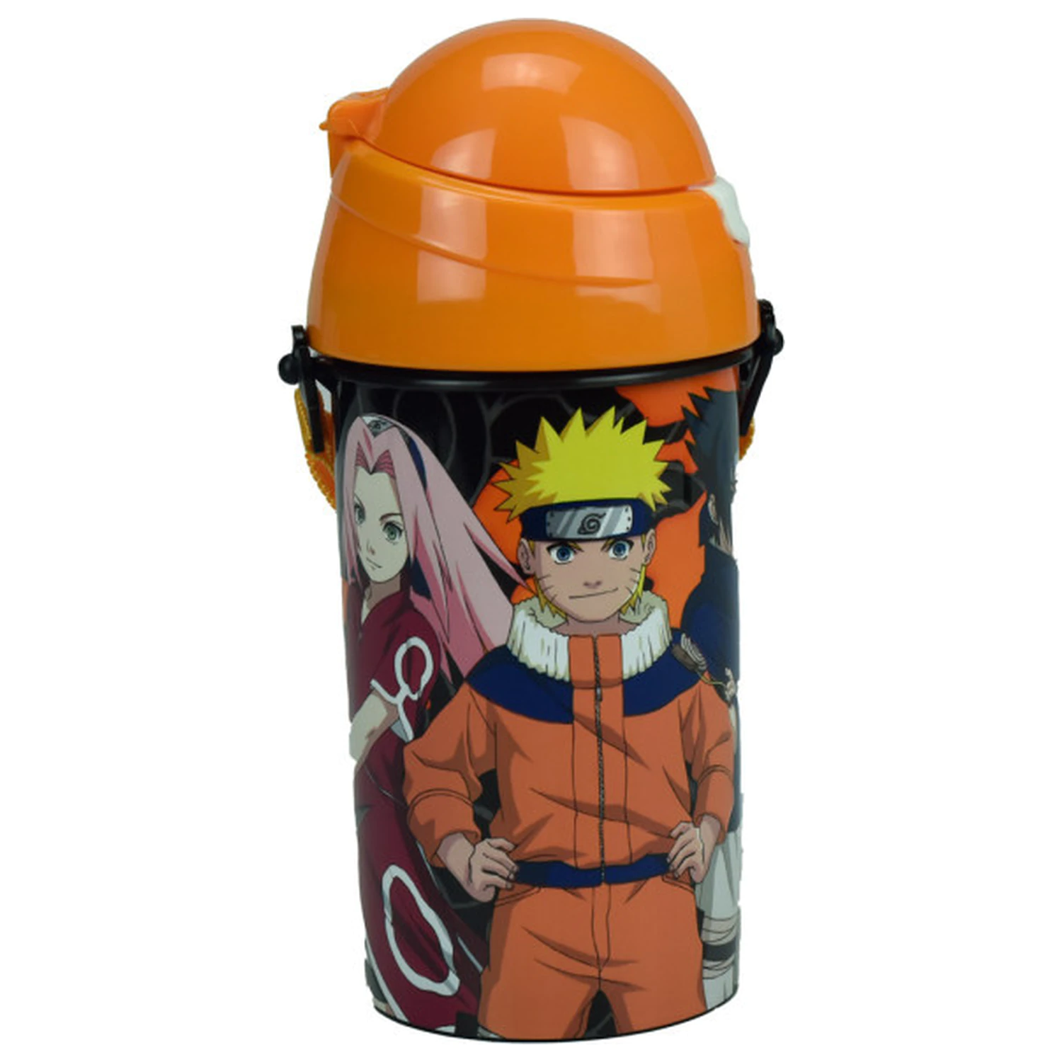 Naruto Fire plastová láhev na vodu se slámkou a závěsem 500 ml fotografii produktu