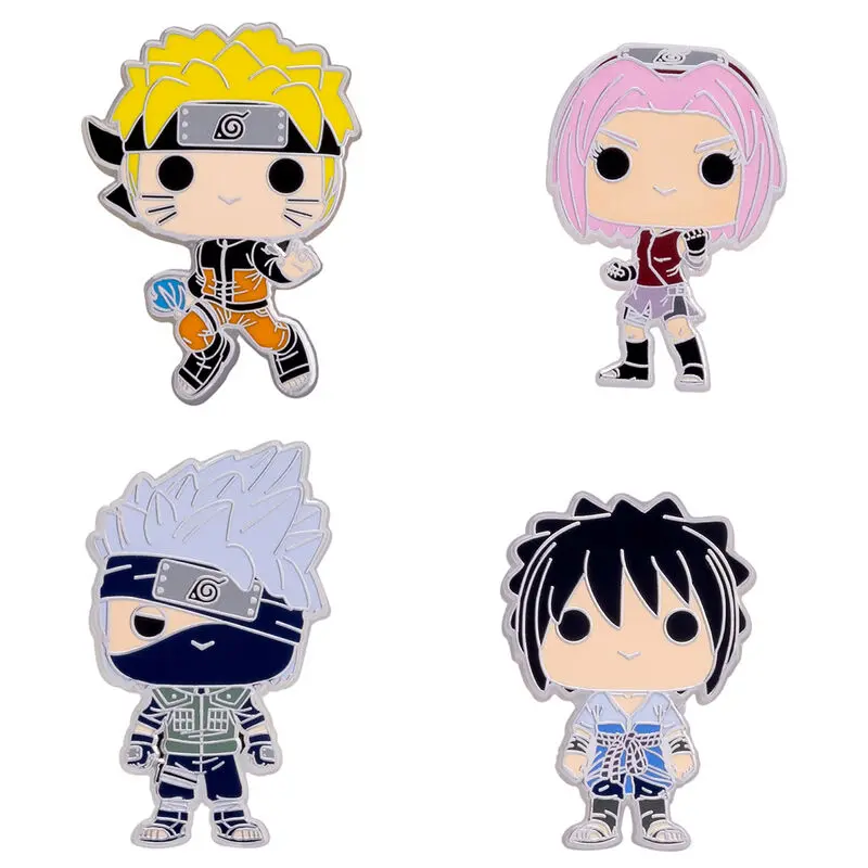 Naruto POP! Sada 4 smaltovaných odznáčků Team 7 4 cm fotografii produktu
