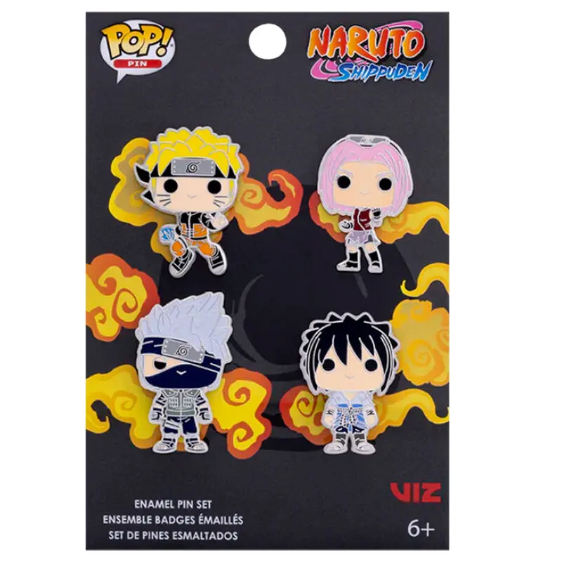 Naruto POP! Sada 4 smaltovaných odznáčků Team 7 4 cm fotografii produktu