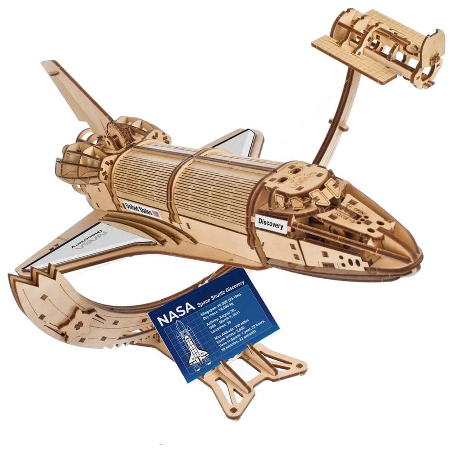NASA 3D dřevěné puzzle raketoplán Discovery fotografii produktu